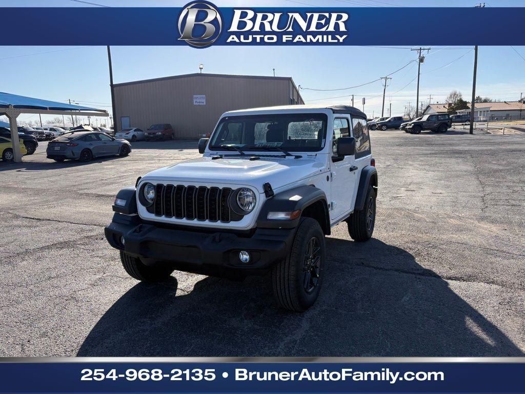 2026 Jeep Wrangler WRANGLER 2-DOOR SPORT in Bright White Clear-Coat Exterior Paint — front three-quarter view