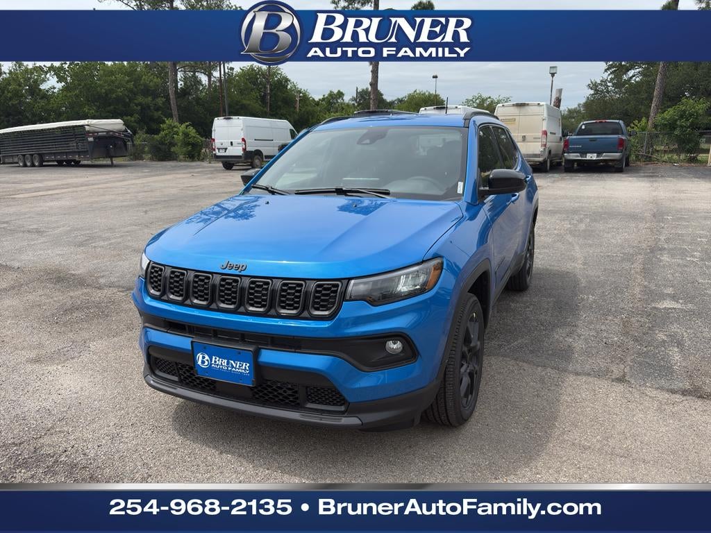 2026 Jeep Compass COMPASS LATITUDE ALTITUDE 4X4 in Hydro Blue Pearl-Coat Exterior Paint — front three-quarter view