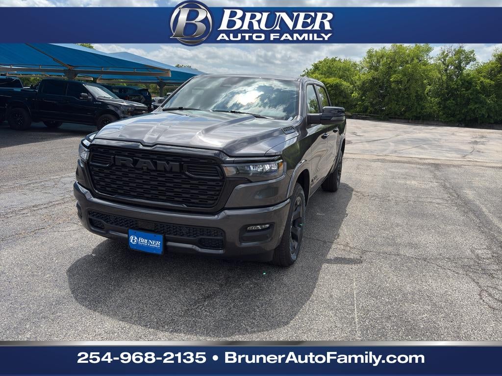 2026 RAM Ram 1500 RAM 1500 LONE STAR CREW CAB 4X2 5'7' BOX in Granite Crystal Metallic Clear-Coat Exterior Paint — front three-quarter view